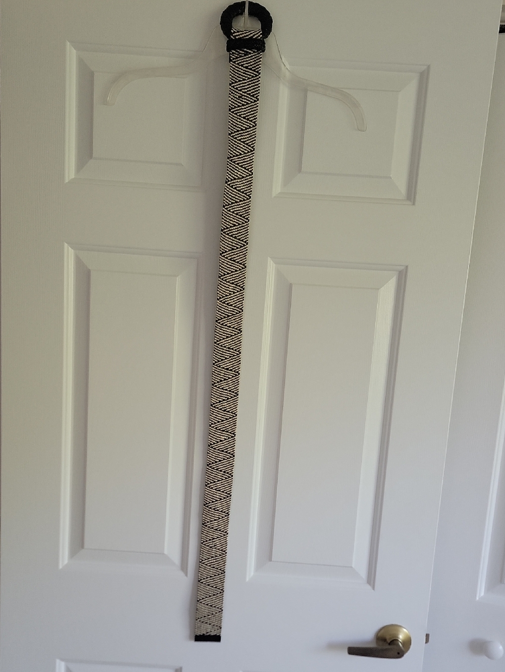Woven Black and Cream Braided Belt